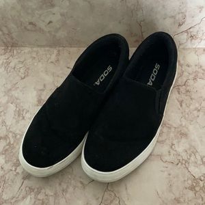 Suede slip ons